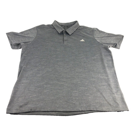 Adidas Men's Polo Golf Shirt XL Short Sleeve Gray and White Blended + Trim 88387 - Picture 1 of 11